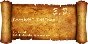 Boczkó Dénes névjegykártya