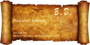 Boczkó Dénes névjegykártya